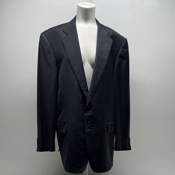 Ermenegildo Zegna Trofeo Blazer Sports Coat Wool Pinstriped 2 Button Gray 48R